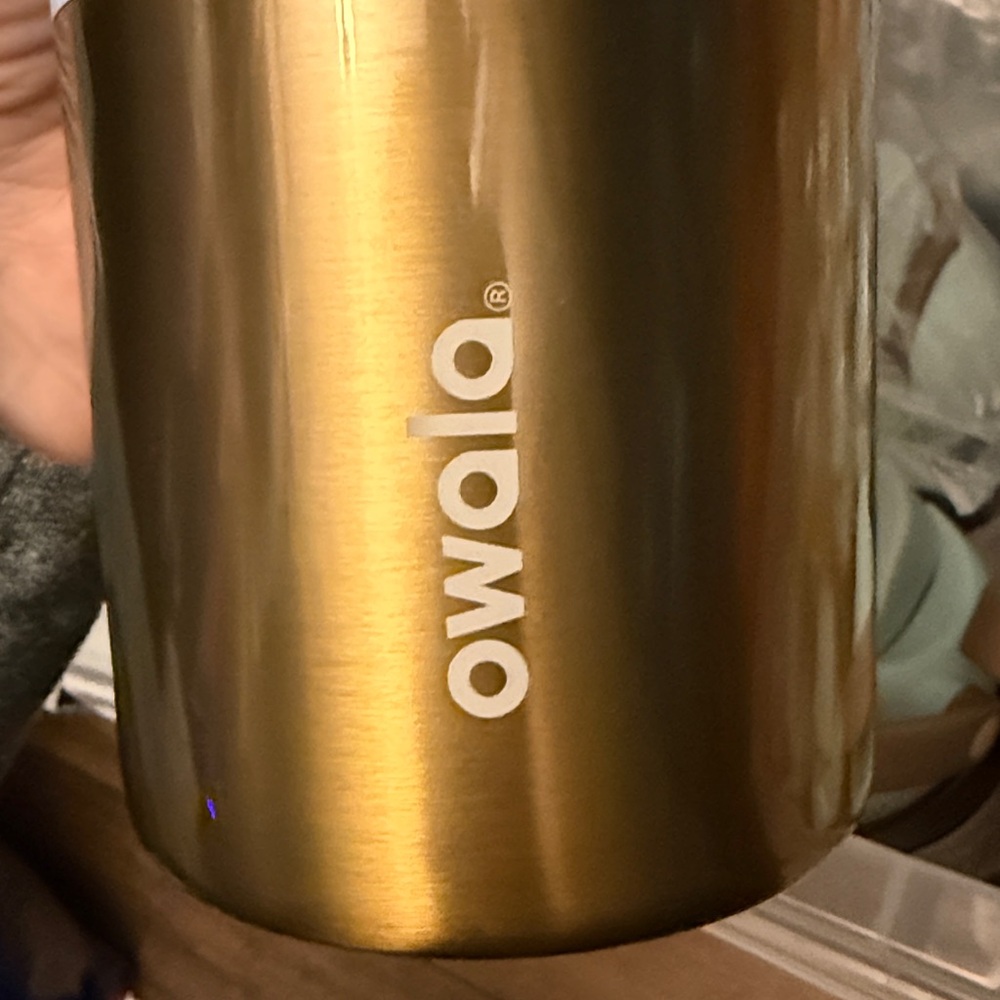 ✨ Owala Water Bottle FreeSip 32oz “Absolute Sleigh” Gold NWT - Picture 3 of 14